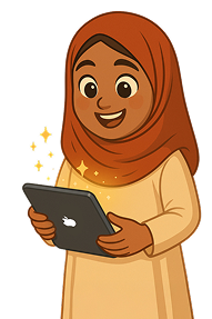 confident girl with tablet